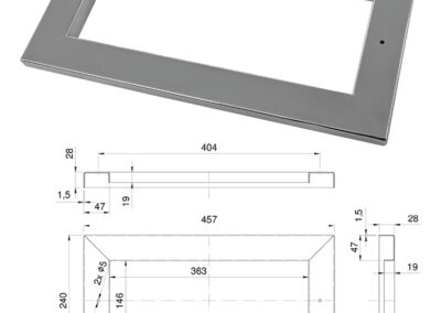 Nerezové rámečky k plastovým skimmerům B37-0408