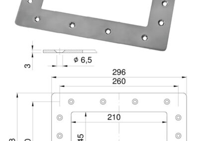 Nerezové příruby k plastovým skimmerům B37-0402