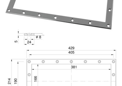 Nerezové příruby k plastovým skimmerům B37-0405
