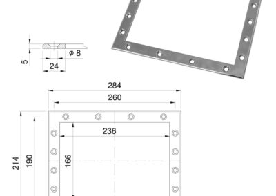 Nerezové příruby k plastovým skimmerům B37-0409