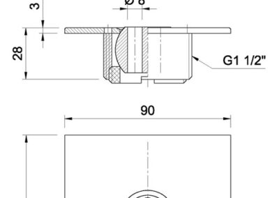 Nerezové vtokové trysky čtvercové N03-0030