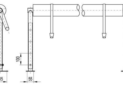 Navíjecí zařízení pevné – výškově nastavitelné 523–823 mm